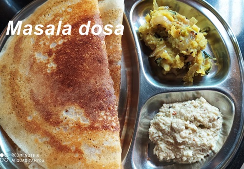 Masala dosa recipe is a south indian recipe. You can make the dosa batter and the potato masala filling in advance and assemble the dosa just before serving.