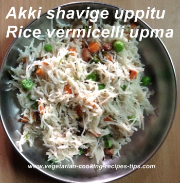 rice sevai akki shavige upma is a South Indian recipe. Rice vermicilli upma, akki shavige uppittu, tandalachya shevyacha upma.