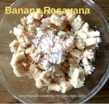 Banana balehannina rasayna recipe,  Karnataka traditional festival recipe, For naivedya and prasad. For vrat upvas.