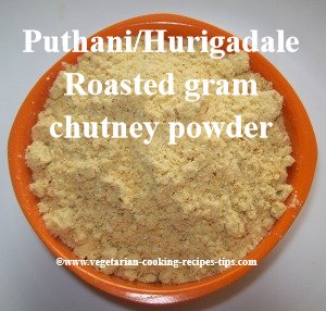 This roasted gram chutney recipe is commonly made as part of south indian recipes. It is also known as putani chutney, hurigadale chutney in Karnataka and puthanyachi chutney in Maharashtra.