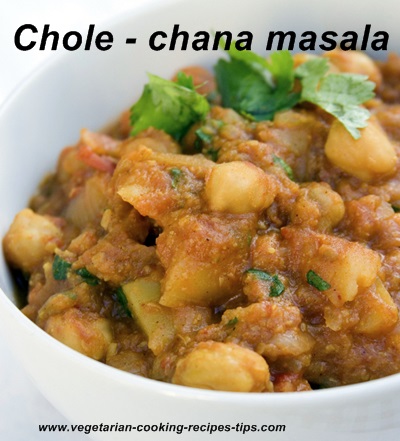 Chole - chana masala - chickpea - garbanzo beans curry