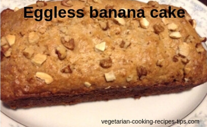 Easy eggless banana cake