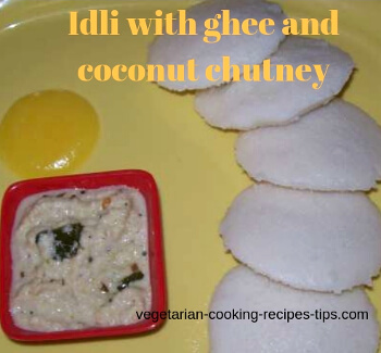 Idli - coconut chutney - ghee