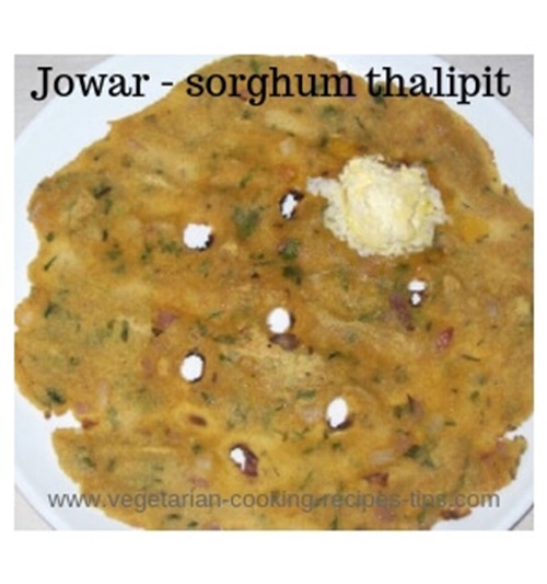 jowar thalipit - sorghum roti with butter