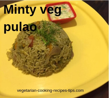 Minty veg pulao - pudina pulav