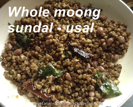 Whole green gram - moong sundal - gugri - usal