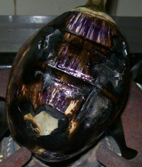 roasting eggplant