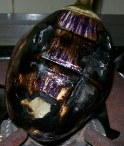 roasting eggplant - brinjal - cracked skin
