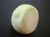 white onion cut
