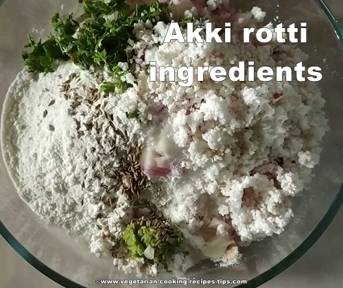 Akki - rice flour rotti ingredients