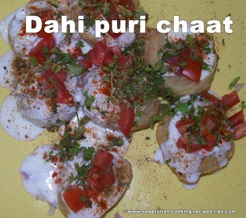 Dahi puri or dahi poori is a popular indian street food snack. Dahi poori is a cool snack recipe for hot summer days.  It is one of the popular indian chaat recipe.