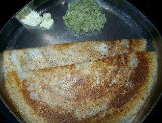 Dosa with coconut chutney, butter