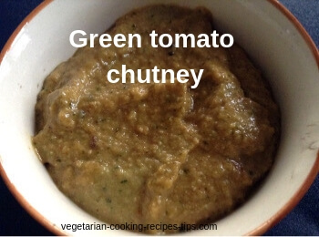 Raw green tomato chutney