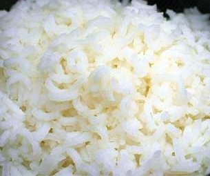 Plain white rice - cooked