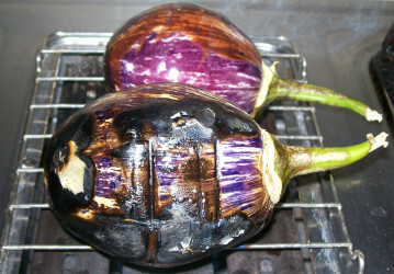 roasting eggplant - brinjal