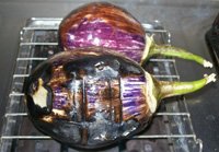Roasting eggplant - baingan